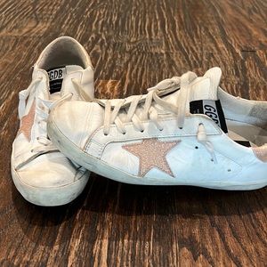 Golden Goose White/Pink Sparkle Size 39